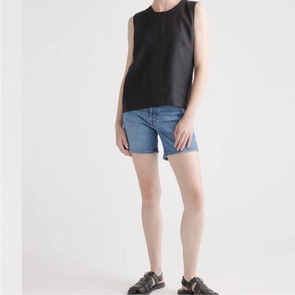 Quince Black European Linen Sleeveless Top size Large - Picture 2 of 15